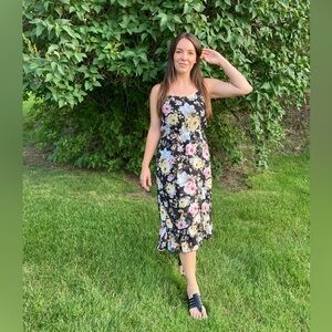 Floral Black Dress